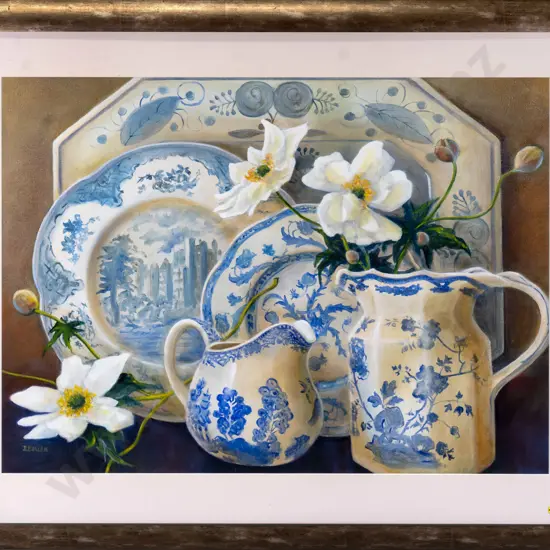 J Bullen - framed oil - still life H-530 W-740
