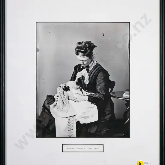 framed digital photo print - Mother and child, Wanganui 1870s H-250 W-210