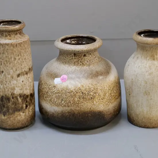3 Scheurich Keramik German pottery vases - tallest is H-210