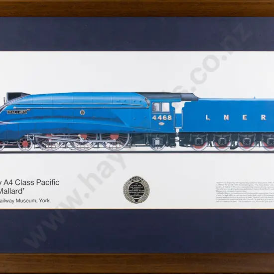 framed ltd edition print 10/86 - Mallard locomotive H-190 W-430