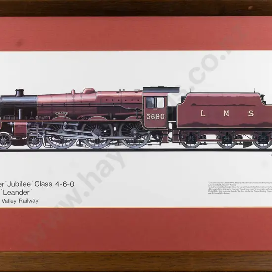 framed ltd edition print 6/86 - locomotive 5690 Leander H-190 W-430