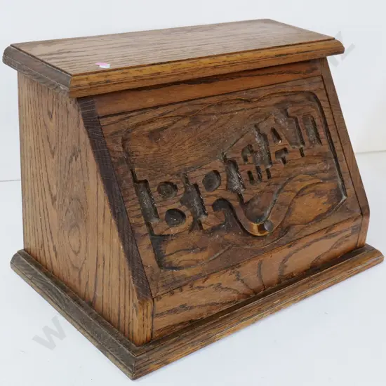 heavy oak bread bin H-350 W-460 D-290