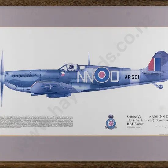 framed print - Spitfire AR501 H-250 W-430