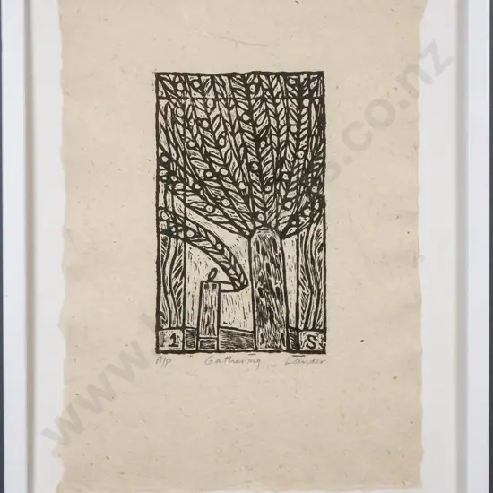 Lauder framed print A/P "Gathering" H-160 W-100