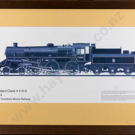framed ltd edition print 12/86 -  75014 locomotive H-190 W-430