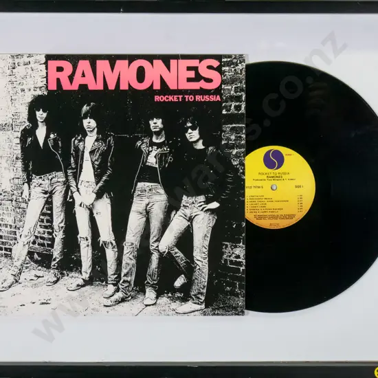 framed Ramones - Rocket to Russia LP H-410 W-590
