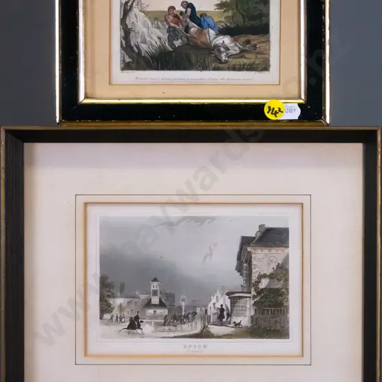 2 framed vintage prints Largest H-90 W-130