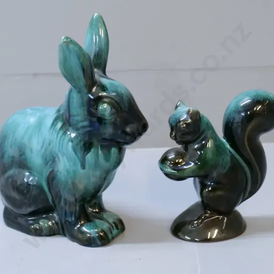 2 Blue Mountain Pottery figures - rabbit H210 and squirrel