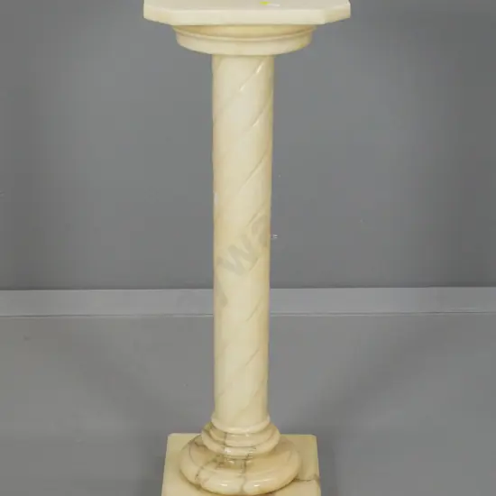 Italian cream marble  column-based display stand H-760 W260 D260