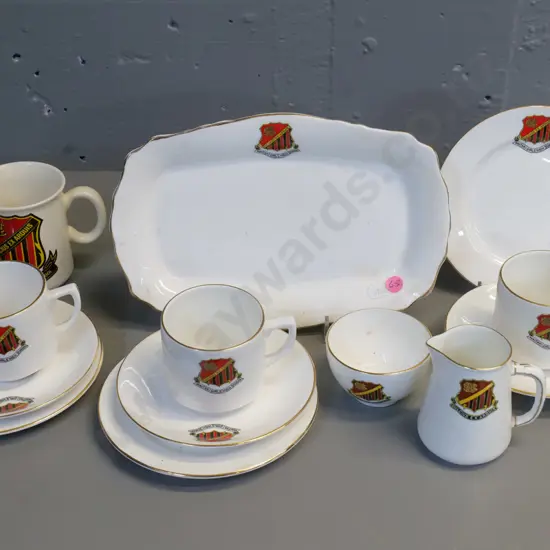 assorted Grafton teaware and a Crown Lynn mug - all with Waitaki GIrl's High School monogram