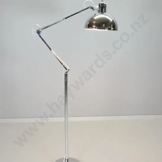 chrome anglepoise standard lamp - shade D-250, H-1500 max