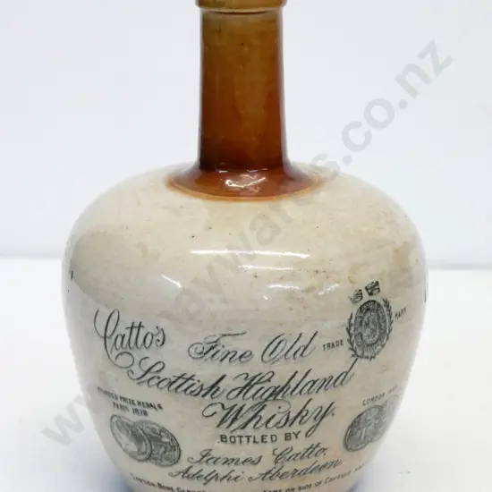ceramic whiskey jug, Catto's Fine Old Highland Whiskey, condition very good, H - 210