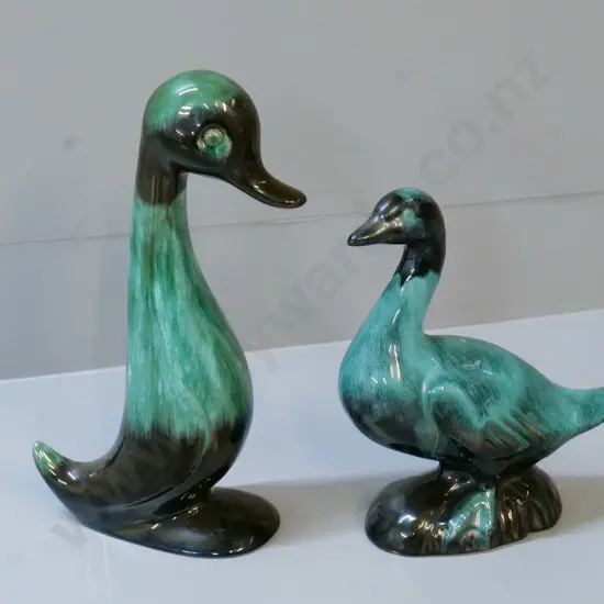2 Blue Mountain Pottery figures - duck H-300 and Canada goose