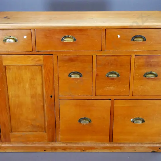 mixed timbers kitchen storage sideboard with brass handles H-950 W-1250 D-475