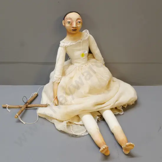 rustic marionette puppet - some chips to paint H-630
