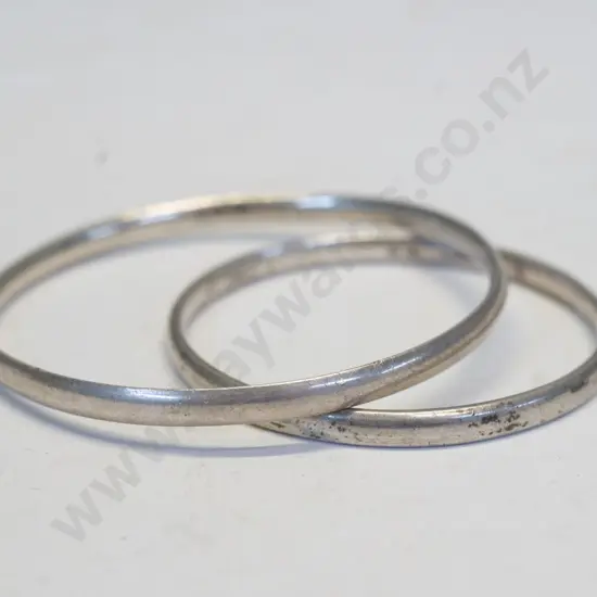 2 silver childs bangles stamped stg sil