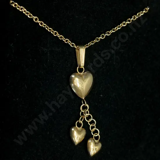 heart drop necklace stamped 375