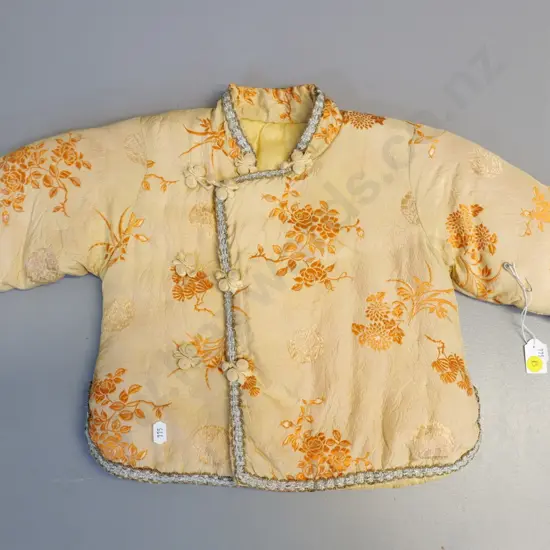 traditional Chinese padded infant's coat with silver thread decoration H350 W610
