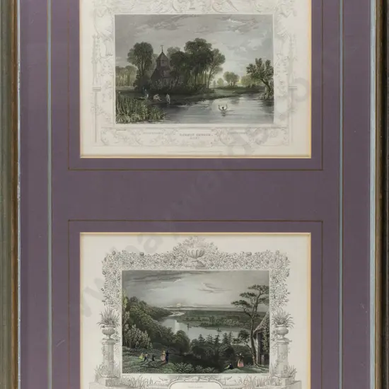 framed vintage print - Cliefden Park, Dorney Church H-400 W-220