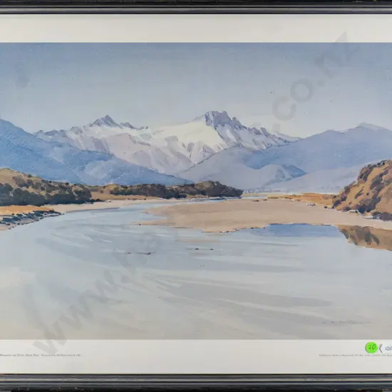 framed WA McCormick print - Mountain and River Haast Pass H-360 W-470