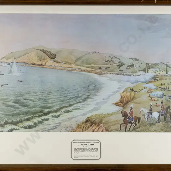 framed historic C Aubrey print - Easter Encampment Oamaru, April 1886