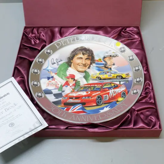 boxed Bradford Exchange collector plate - Peter Brock 30th Anniversary Holden Monaro - D300