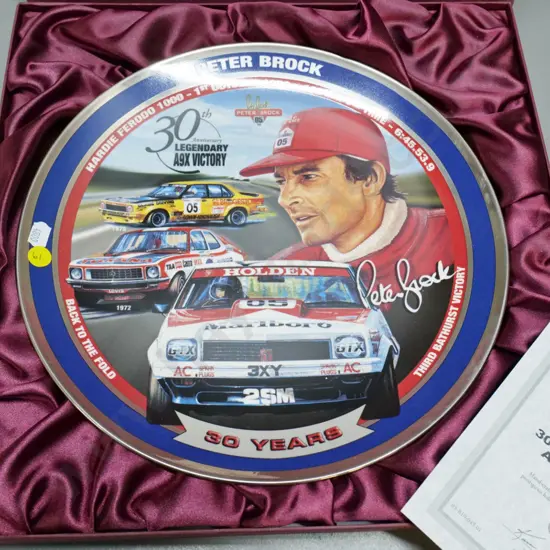 boxed Bradford Exchange collector plate - Peter Brock 30th Anniversary Legendary A9X Victory D-300