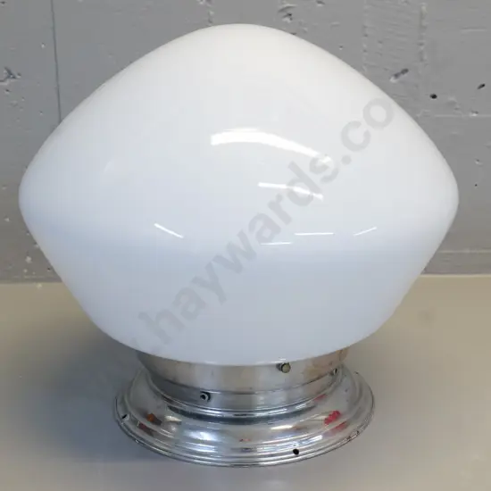 deco milk glass ceiling light fitting with chrome journal H-270 D-300