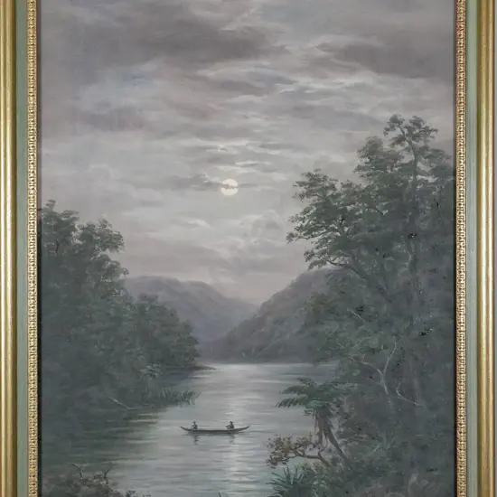 William George Baker - framed oil  "Catlins River" (aging to paint) H-670 W-440