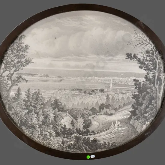 oval framed historic print - Dunedin H-675 W-800