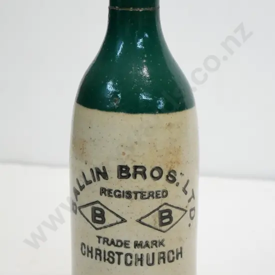 Ginger beer, crown cap, Ballin Bros. Ltd, Christchurch, condition poor, top glued on, H - 120