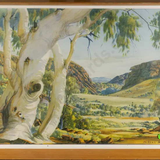 framed Albert Namatjira print - Australian landscape H-330 W-480