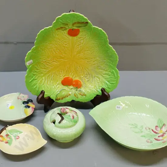 5 pieces of Carlton ware - 3 pieces dogwood, salad ware plate, and blackberry pin dish