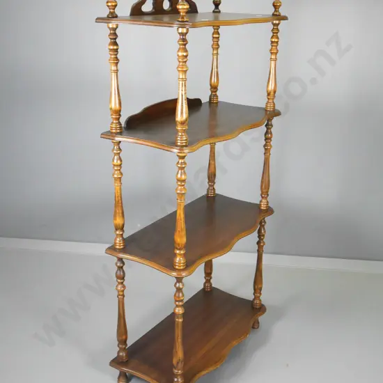 reproduction mahogany 4-tier whatnot with spindle uprights H-1210 W-590 D-290