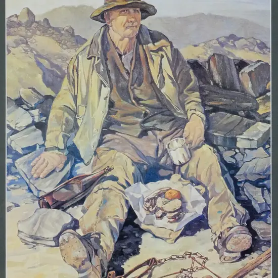 framed Colin Wheeler digital print - lunch break H-440 W-320