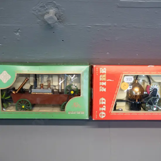2 Brumm model vintage vehicles in original packaging: 'Old Fire' fire engines