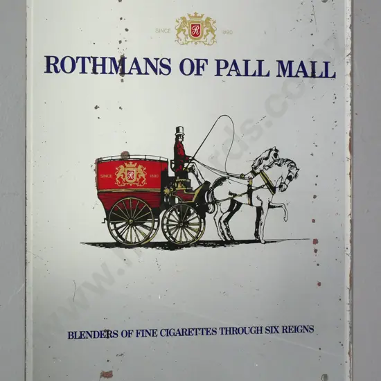 Rothmans of Pall Mall advertising wall mirror (areas of age damage) H-460 W-350