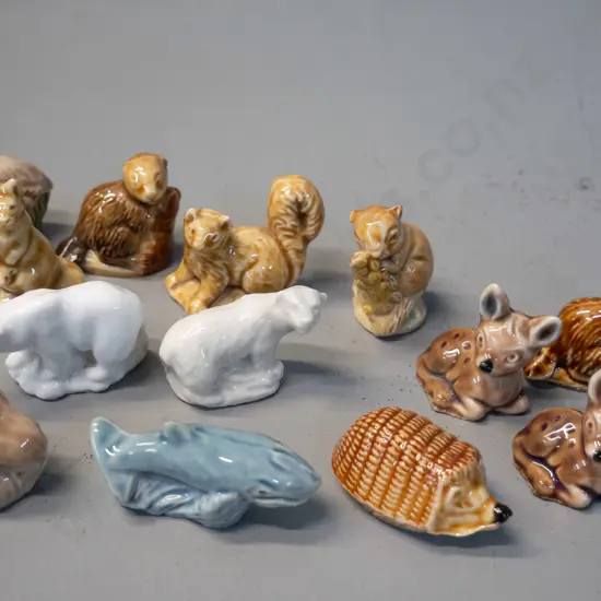 assorted Wade whimsies - squirrels, whale, polar bear, foxes, etc. - only hedgehog is marked Wade England