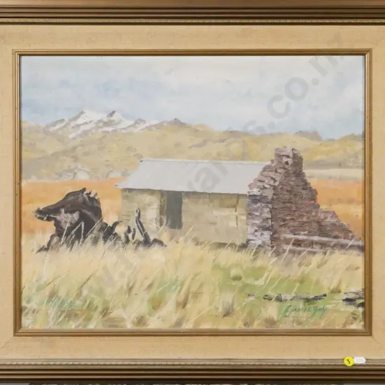 Colin Jamieson - framed oil "Roxburgh Cottage" H-400 W-500