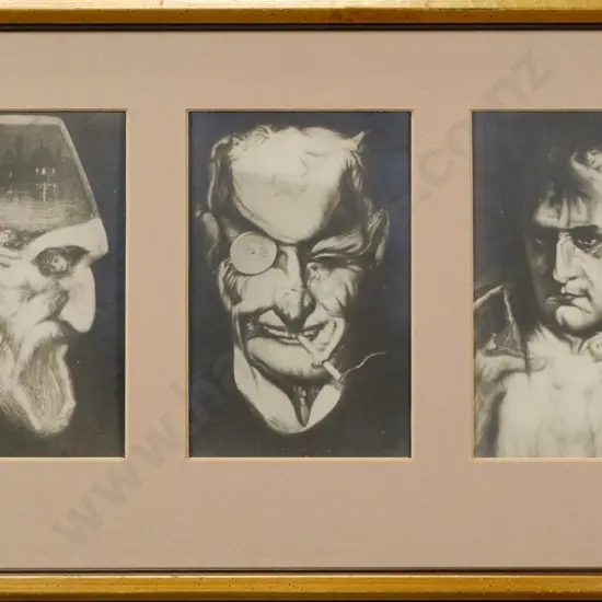 framed tripych print - Shylock, Lord Chamberlain, Napoleon H-140 W-330