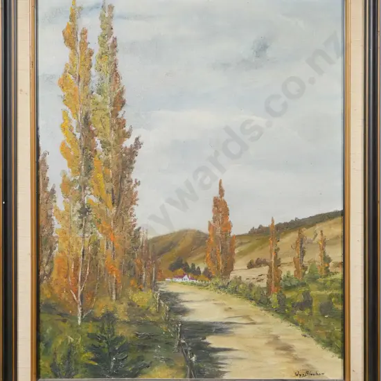 Wyn Bloxham - framed oil - country scene H-490 W-400