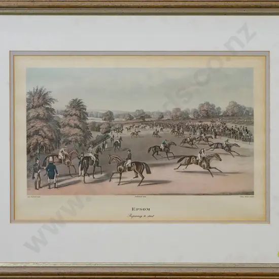 framed vintage print - Epsom (some foxing and wrinkles) H-235 W-350