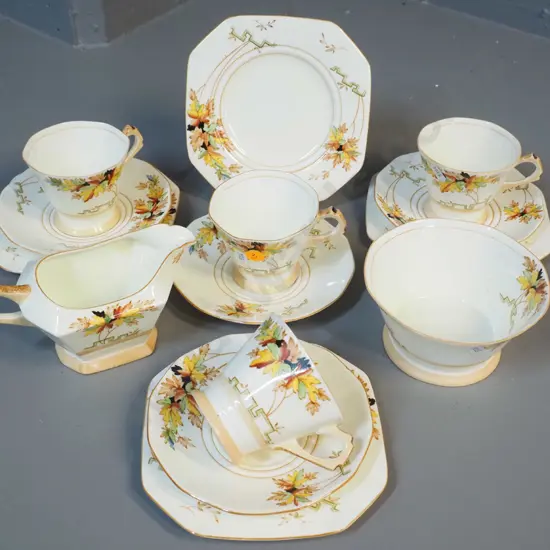 Tuscan china - 4 trios and a cream & sugar