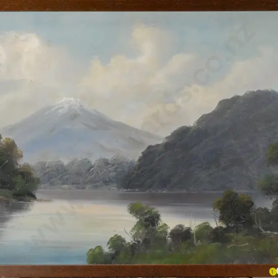 G Patten - framed oil - Lake Tekapo H-90 W-740 (slight age damage and warping)