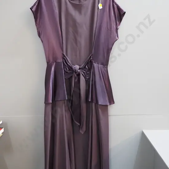 vintage purple satin & crepe cocktail dress - "Wild Rose" label