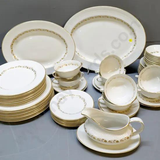 8-place Royal Doulton Fairfax dinner set with 2 platters, gravy jug, etc.