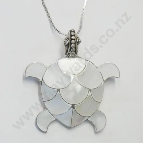 turtle necklace/brooch stamped 925