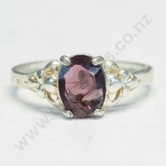 silver amethyst ring stamped 925