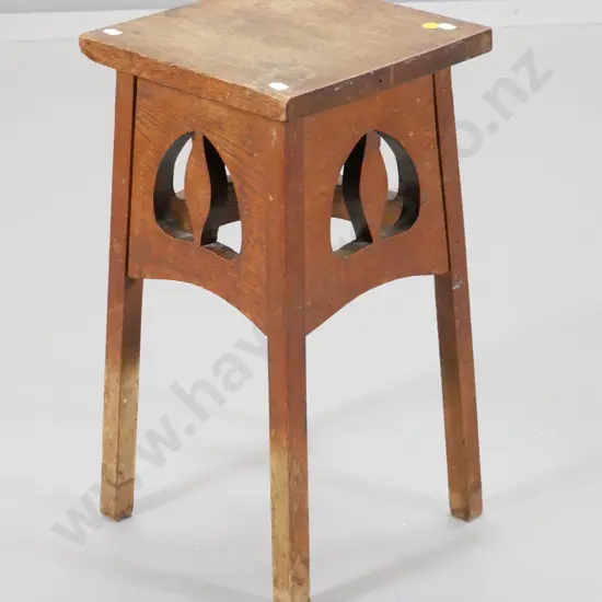 deco oak small pot plant stand - polish wear H-480 W-250 D-250