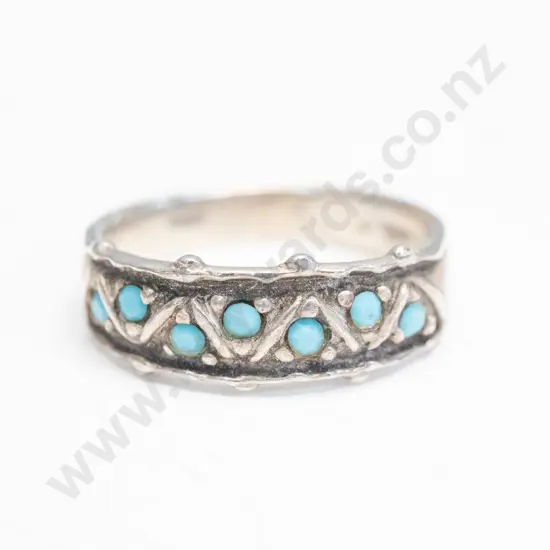 silver turquoise ring stamped 925